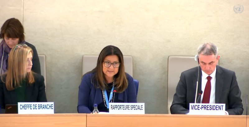 The President of the Personal Data Protection Service, Lela Janashvili, presented a report during the 55th session of the United Nations Human Rights Council